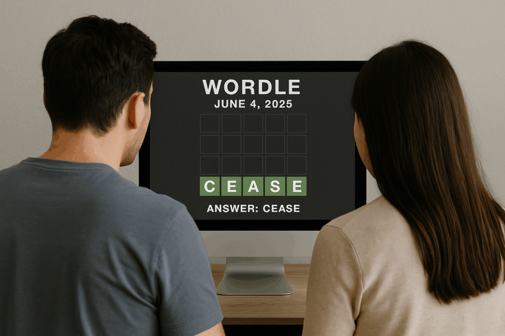 The Wordle answer for June 4, 2025 (Puzzle #1446) is CEASE 3 Wordle Answer for June 4, 2025 | Puzzle #1446 - CEASE