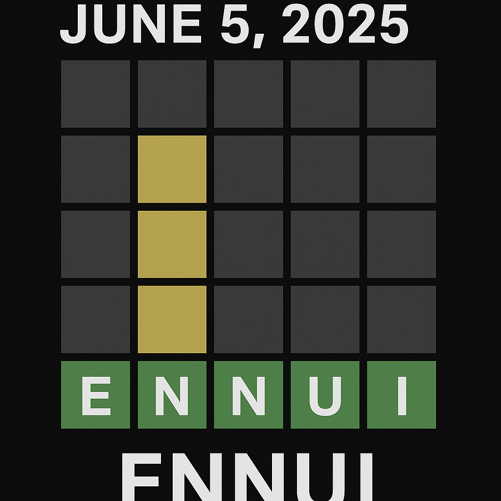 🧩 Wordle #1447 Hints for June 5, 2025 3 Wordle Answer for June 5, 2025 | Today's Word Revealed